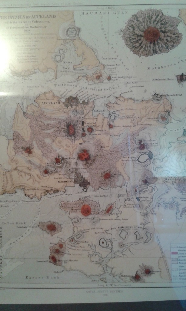 1859 Map of Auckland showing the volcanic cones