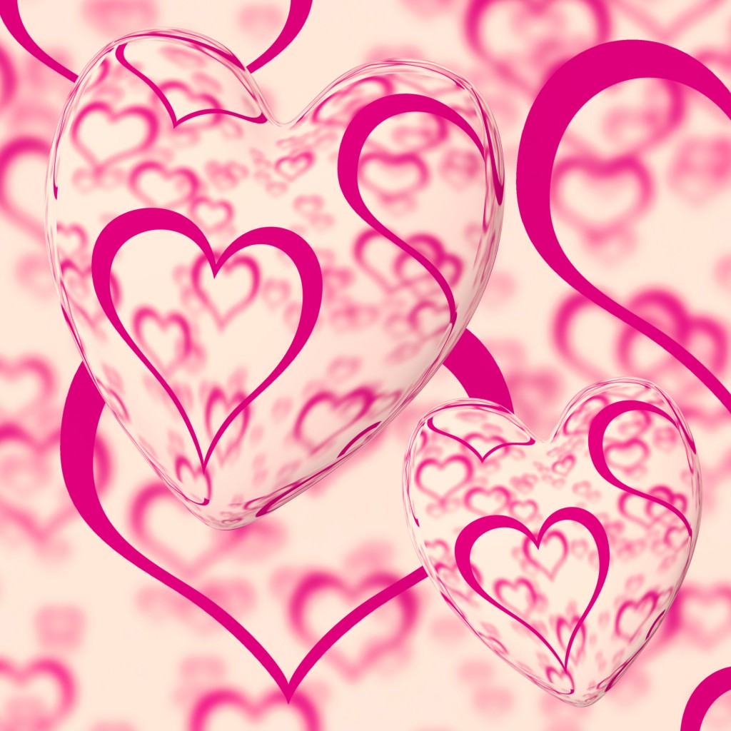Pink Hearts Design On A Heart Background Shows Love Romance And Romantic Feelings