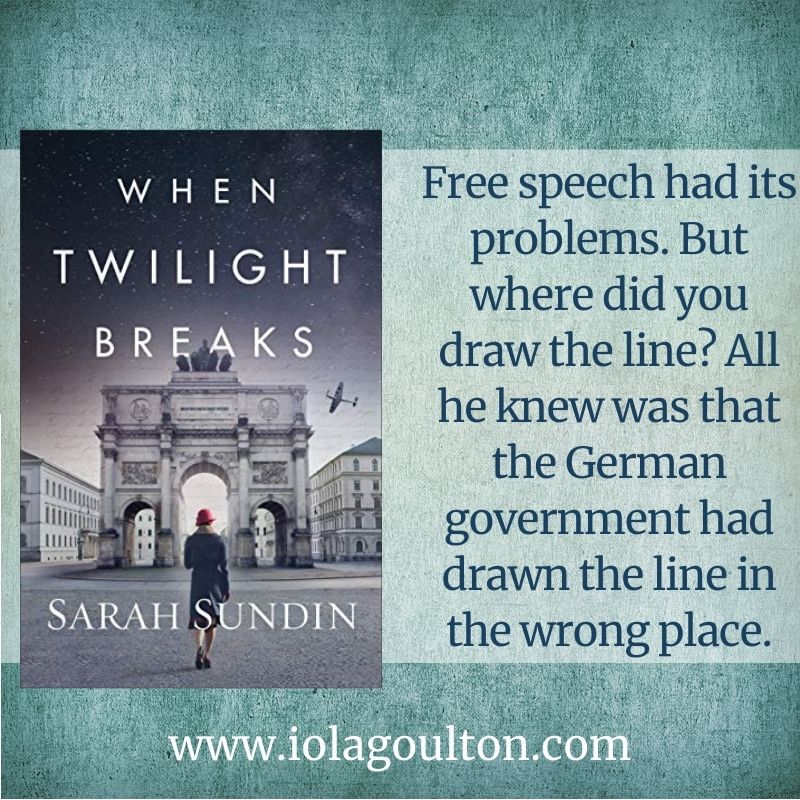“Free speech had its problems. Free speech could work people into a frenzy, leading to violence. But where did you draw the line? All he knew was that the Germany government had drawn the line in the wrong place.”