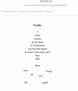 Needles by Brian Bliston