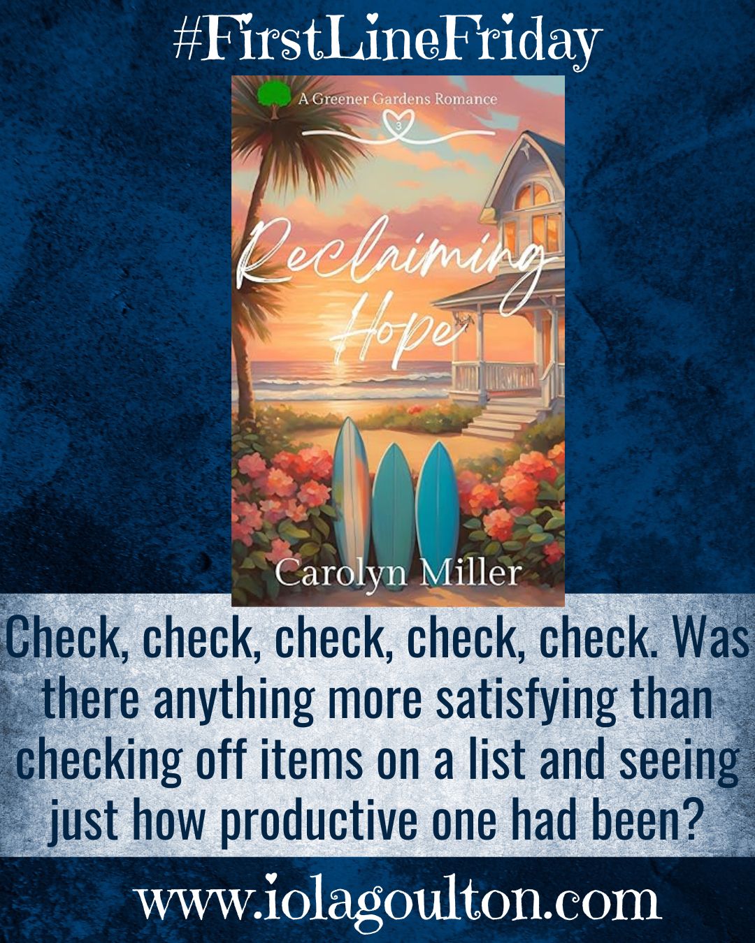 Check, check, check, check, check. Was there anything more satisfying than checking off items on a list and seeing just how productive one had been?